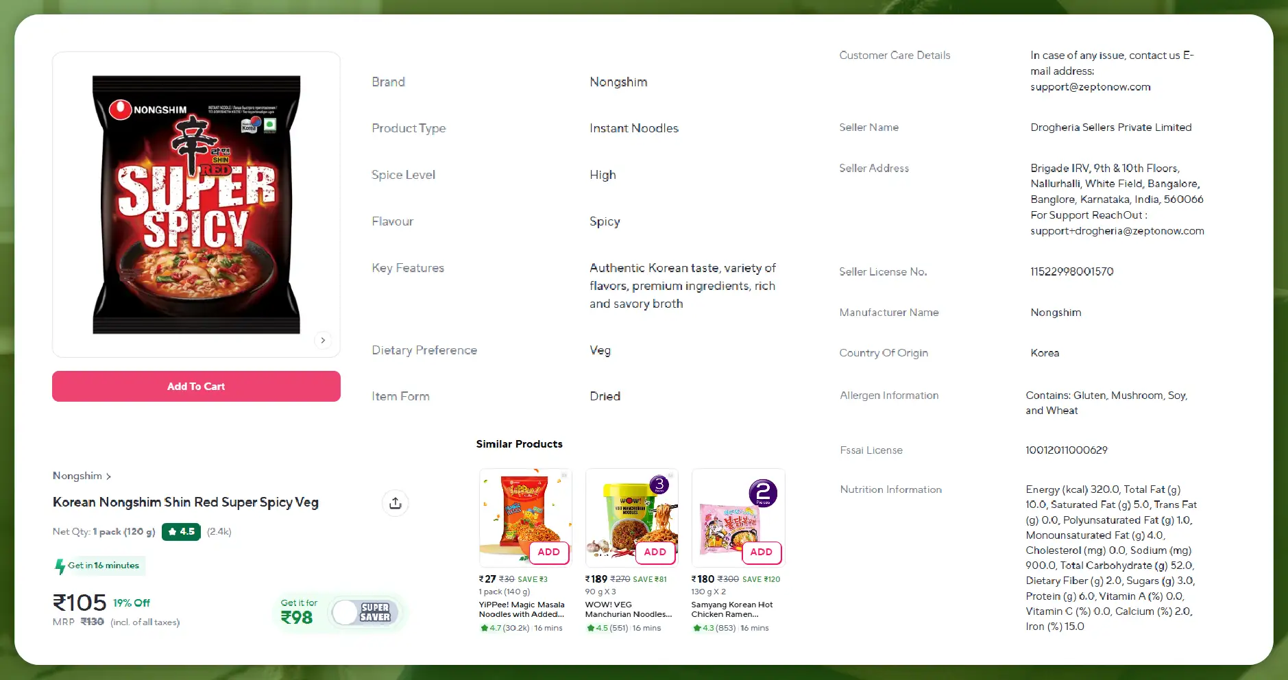 Key Data Points Extracted from Quick Commerce Apps